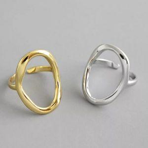 NEW SILVER / GOLD PLATED CIRCLE ADJUSTABLE RING